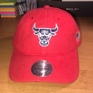 Red/Navy Mitchell & Ness NBA Bulls Dad Hat